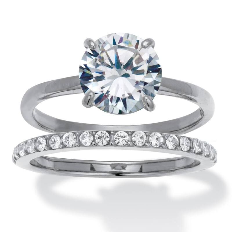 パームビーチジュエリー レディース アクセサリー リング Tシャツ PalmBeach Jewelry 285 TCW Round Cubic Zirconia Stainlessteel Pave