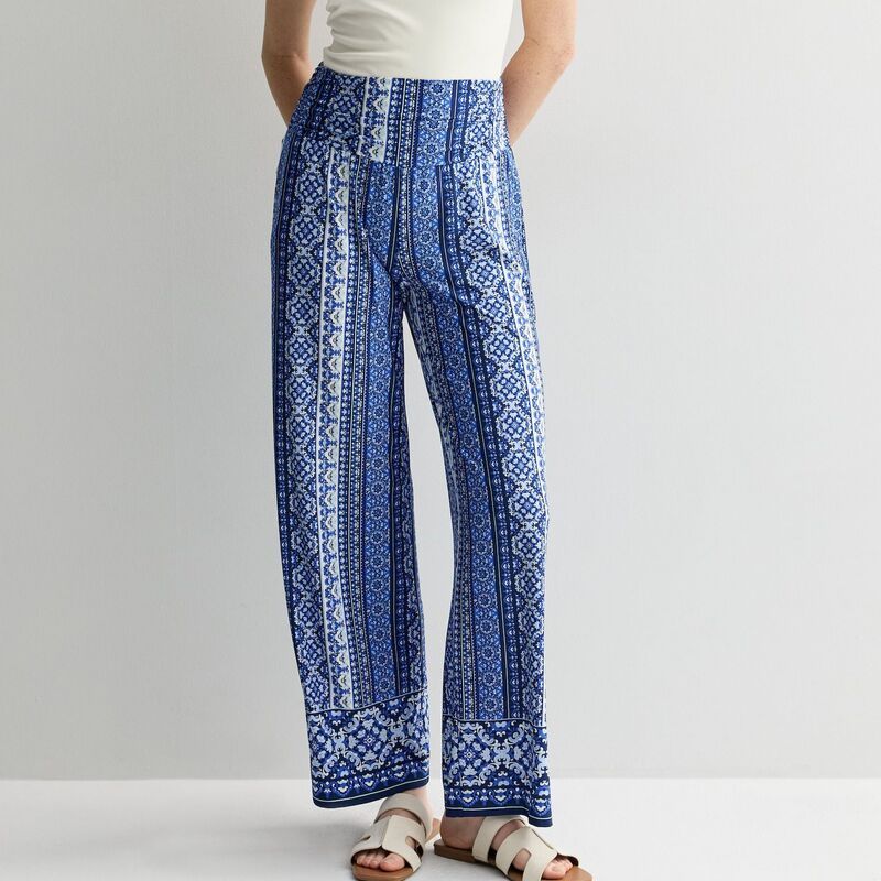 アプトナイン レディース ボトムス カジュアルパンツ Women s Apt 9 PullOn Pants Blue Print ブルー