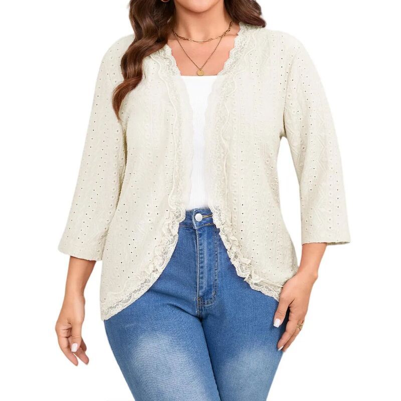クリアフラワー レディース アウター ニット・セーター プラスサイズ カーディガン レース ClearFlower Womens Plusize 34 Sleeve Open Front Cardig 6,986円