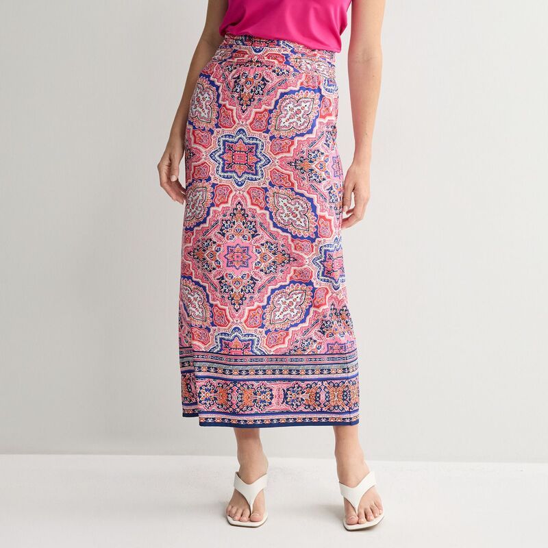 アプトナイン レディース ボトムスカート Womens Apt 9 Pull On Skirt Pink Geometric Print ピンク