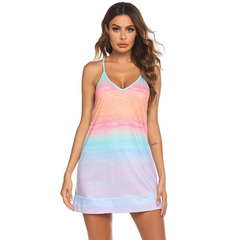 エコアー レディース アンダーウェア ナイトウェア Vネック ノースリーブ Ekouaer Womens V Neck Racerback Sleeveless Nightgown Orange Ti