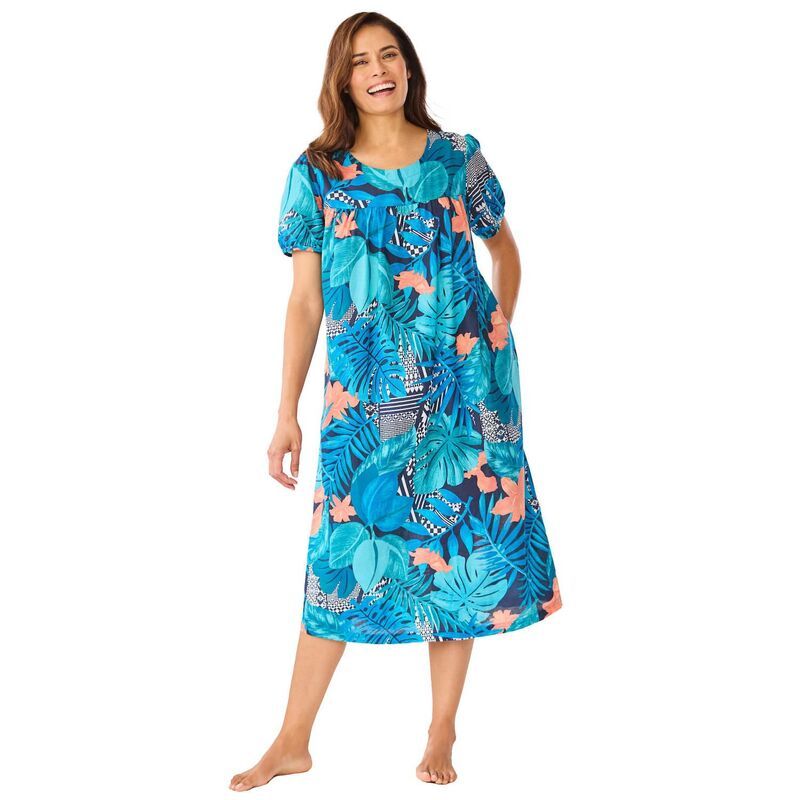 オンリーネセシティーズ レディース アンダーウェア ナイトウェア プラスサイズ プリント Only Necessities Plusize Short Print Shirred Lounger Pa