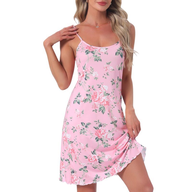 インスパイア シック レディース アンダーウェア ナイトウェア フラワー柄 ミニ ノースリーブ フラワー INSPIRE CHIC Womens Floral Sleepdress Rose Slee
