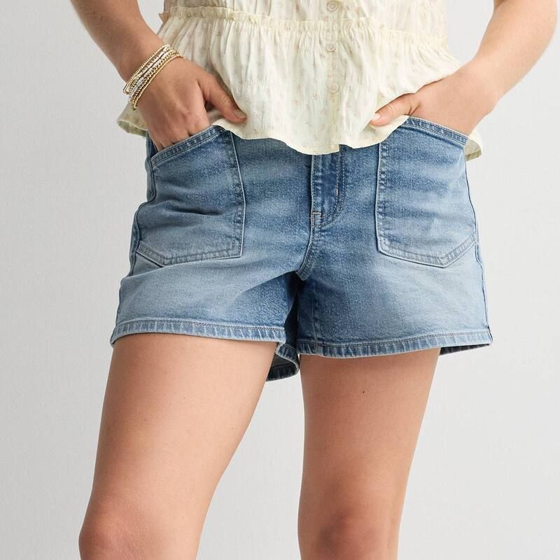 エスオー レディース ボトムス ハーフパンツ・ショーツ ショートパンツ Juniors SO High Rise Utility Jean Shorts Light Medium