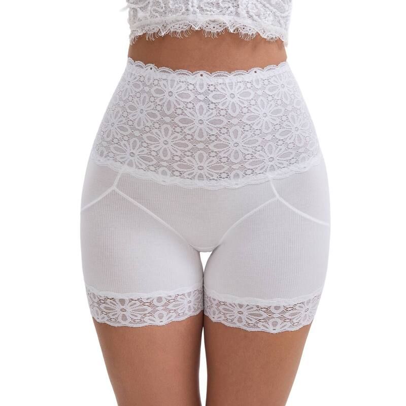 インスパイア シック レディース ボトムス カジュアルパンツ レーストリム レース ハイウエスト INSPIRE CHIC Womens Wide Lace Trim HighWaisted Shap