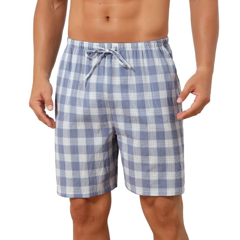 インスパイア シック レディース アンダーウェア ナイトウェア ドローコードウエスト ショートパンツ INSPIRE CHIC Plaid Pajama Shorts for Mens Drawstr