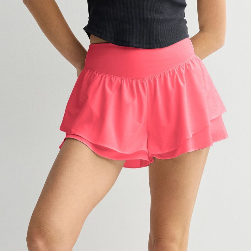 エスオー レディース ボトムス ハーフパンツ・ショーツ ショートパンツ Juniors SO Woven Flutterunning Shorts Parrot Coral コーラル