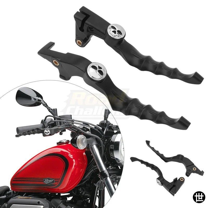 ヤマハ BOLT 950 XV950 XVS 950 R/C SPEC 2013-2019 用オートバイ スカル ブレーキ クラッチ レバー ハンドル グリップ セット