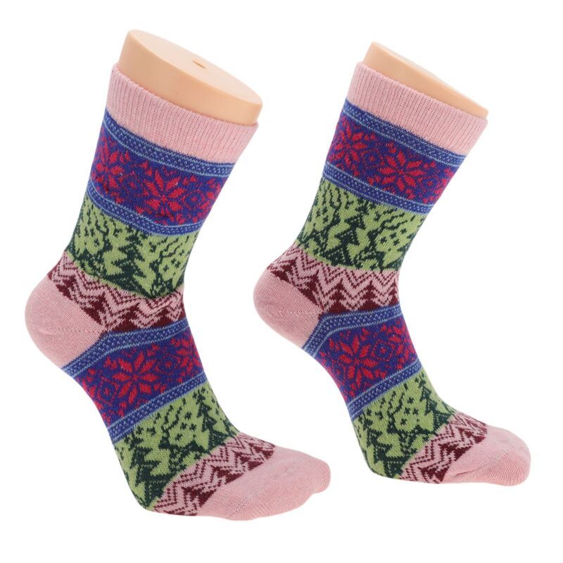 ユニークバーゲンズ レディース アンダーウェア 靴下 Unique Bargains Womens Retro Rhombus Pattern Winter Warm Socks Multicolor