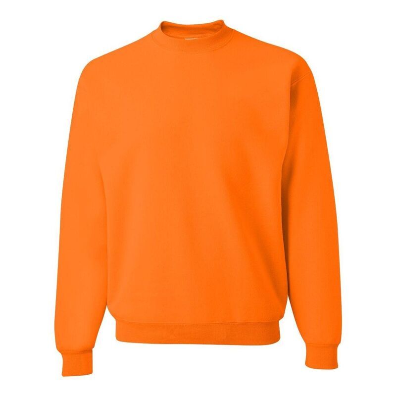 ジャージーズ レディース アウター ニット・セーター クルーネック スウェット シャツ JERZEES Plainublend Crewneck Sweatshirt Safety Orange オレ