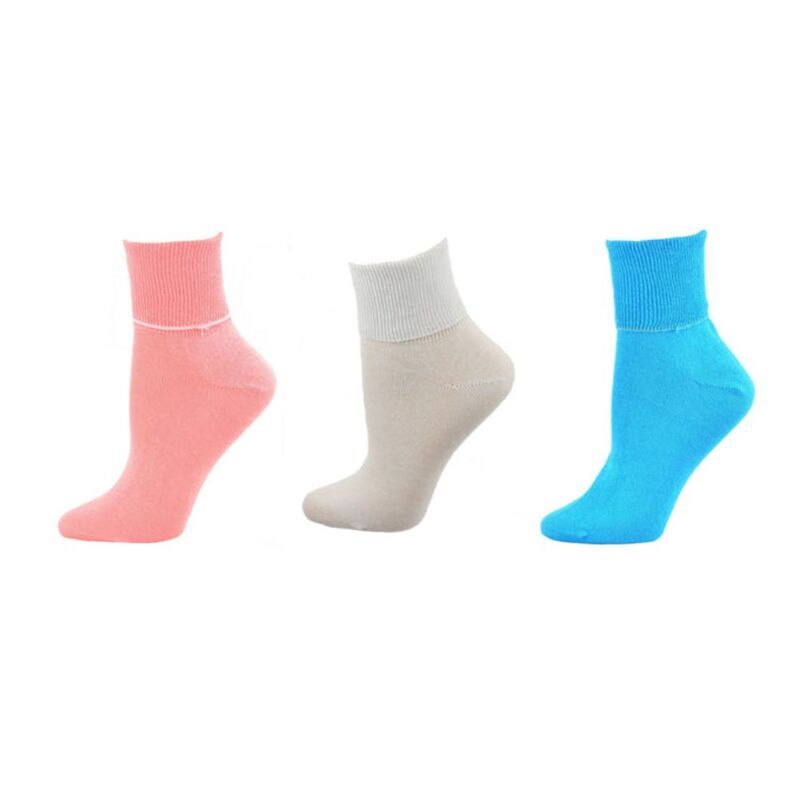 ウェアシエラ レディース アンダーウェア 靴下 コットン アンクル WEAR SIERRA Womens 100 Combed Cotton Ankle Turn Cuff 3 Pair Pack G