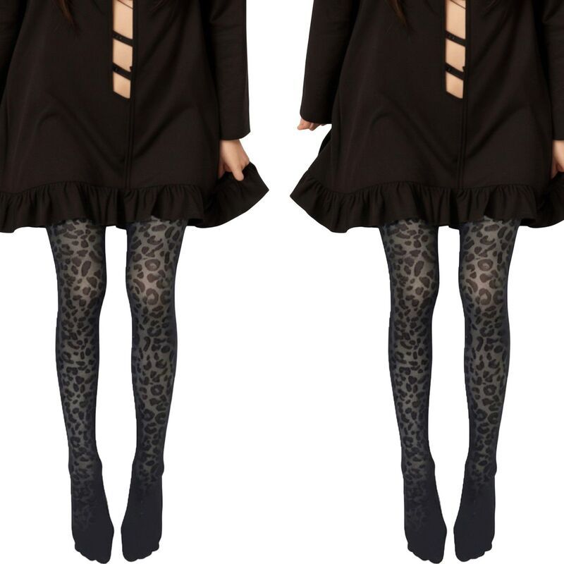 アンナカシ レディース アンダーウェア 靴下 プリント AnnaKaci 2pcs Womens Fullength Tights with Leopard Print Pattern and Sof