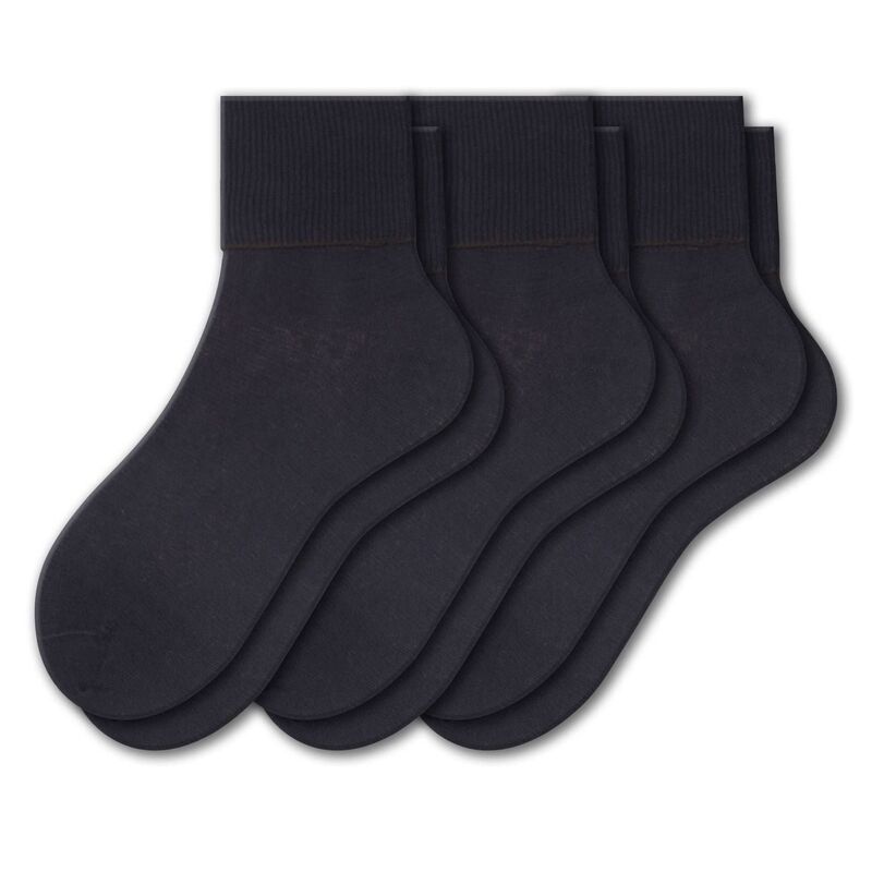 ウェアシエラ レディース アンダーウェア 靴下 コットン アンクル WEAR SIERRA Womens 100 Combed Cotton Ankle Turn Cuff 3 Pair Pack N
