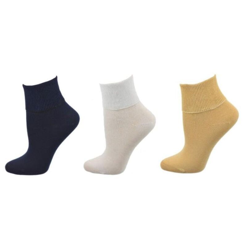 ウェアシエラ レディース アンダーウェア 靴下 コットン アンクル WEAR SIERRA Womens 100 Combed Cotton Ankle Turn Cuff 3 Pair Pack N