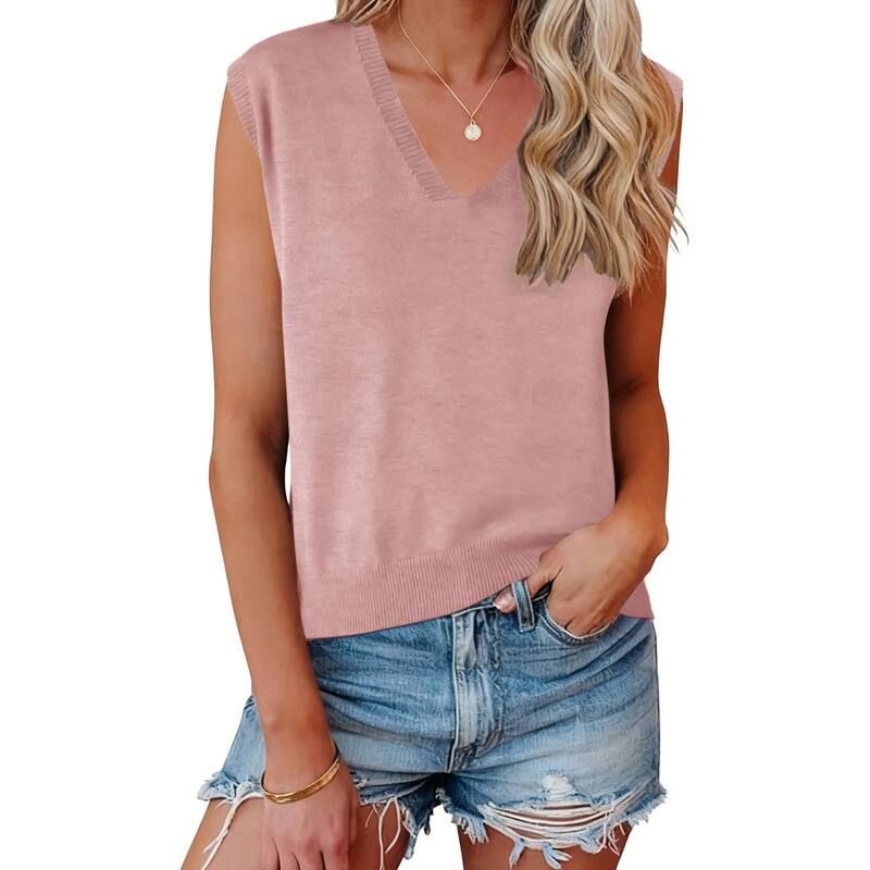 インスパイア シック レディース アウター ニット・セーター Vネック ベスト ノースリーブ INSPIRE CHIC Womensweater Vest V Neck Sleeveless Unif