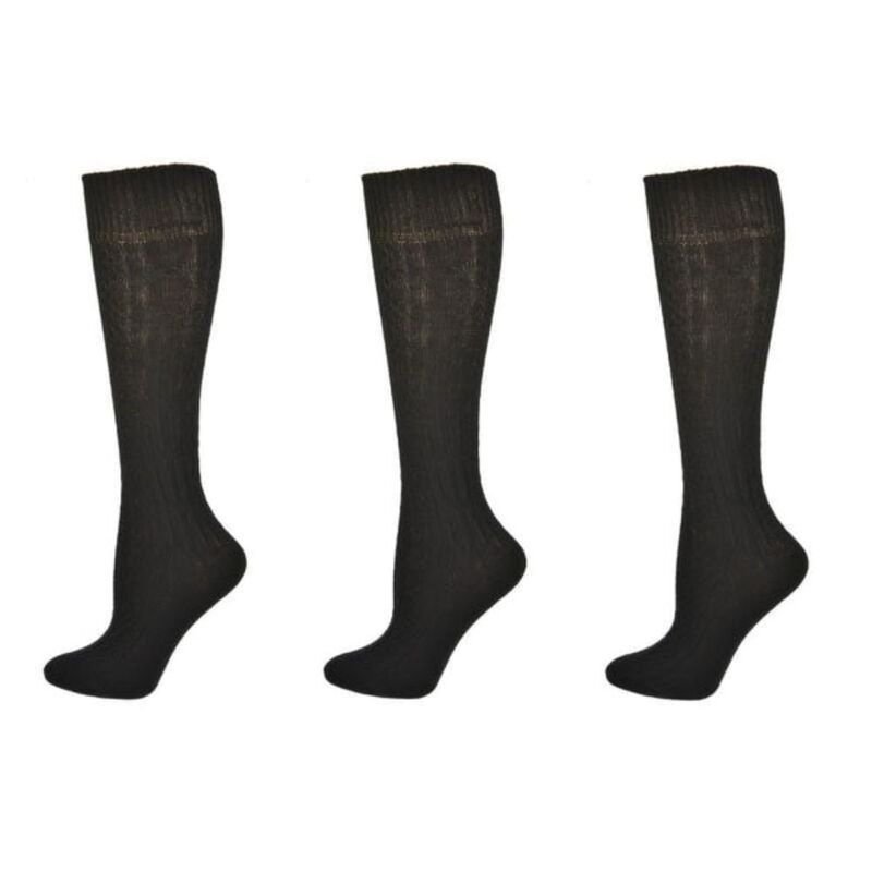 ウェアシエラ レディース アンダーウェア 靴下 アクリル ニット WEAR SIERRA Classicable Knit Acrylic Knee High Socks 3 Pair Pack Bl
