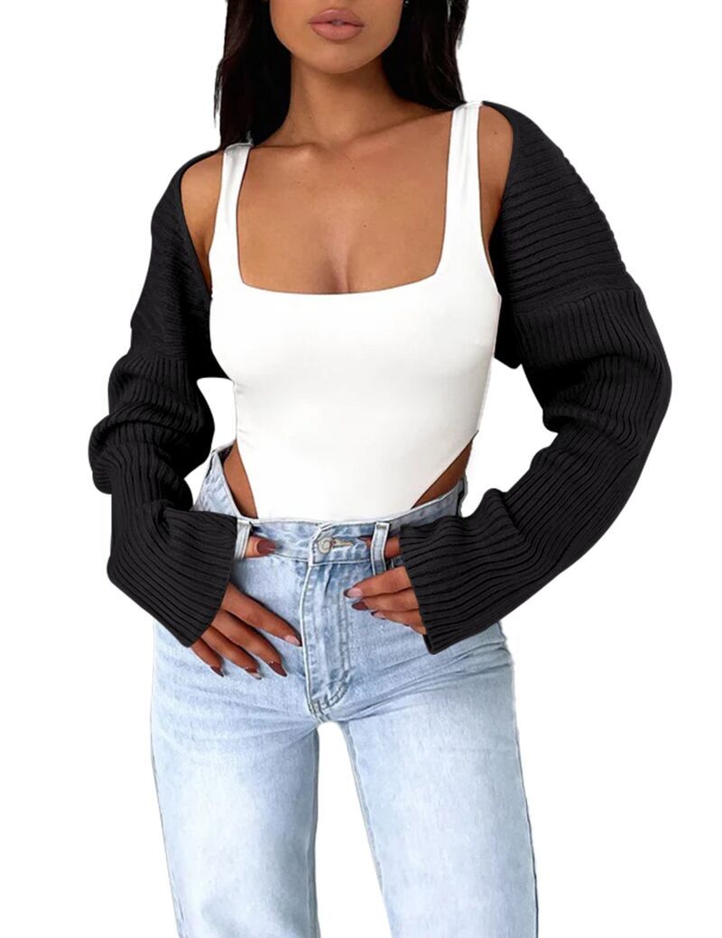 ファンジュライ レディース アウター ニット・セーター カーディガン FUNJULY Womens Bolero Shrug Crop Cardigan Sweater Cute Top Fashio