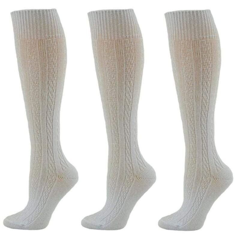 ウェアシエラ レディース アンダーウェア 靴下 コットン ニット WEAR SIERRA Classicable Knit Cotton Knee High Socks 3 Pair Pack Whi