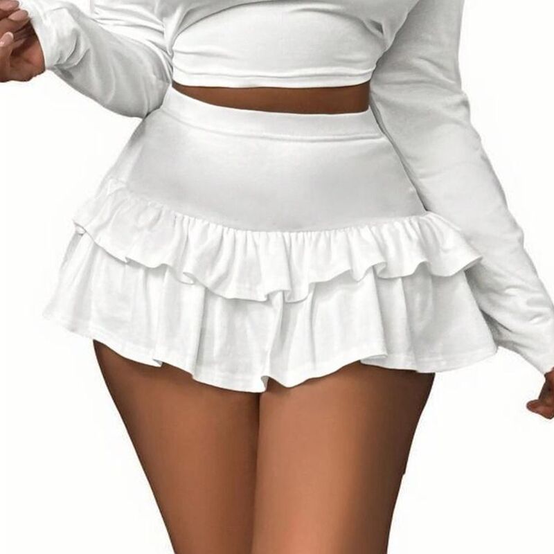 クリアフラワー レディース ボトムスカート フリル ミニ ハイウエスト ClearFlower Womens Ruffled Mini Skirt HighWaisted Layered Flounc