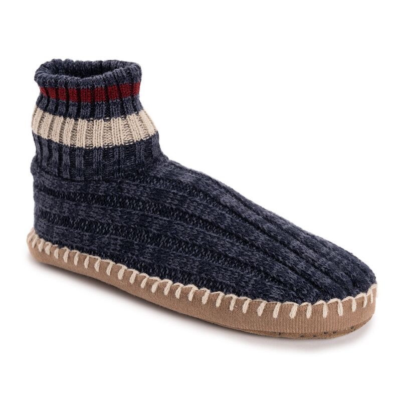 ムクルクス レディース シューズ サンダル ブーツ ニット MUK LUKS Cable Knit Cuffed Mens Boot Slippers Navy Marl マール