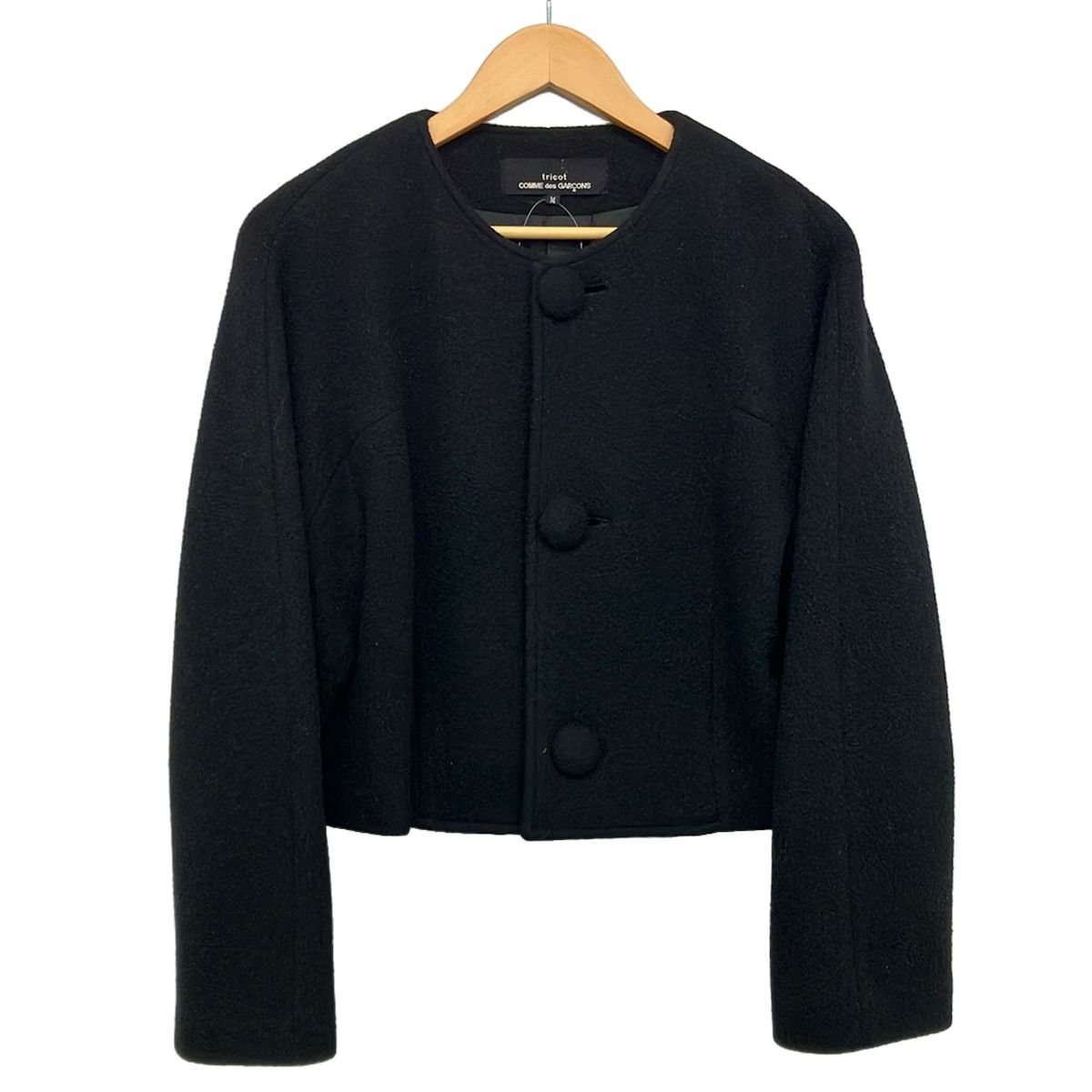 tricot COMMEdesGARCONS(トリココムデギャルソン) コート サイズM レディース - TJ-08066M 黒 長袖/ショート丈/冬