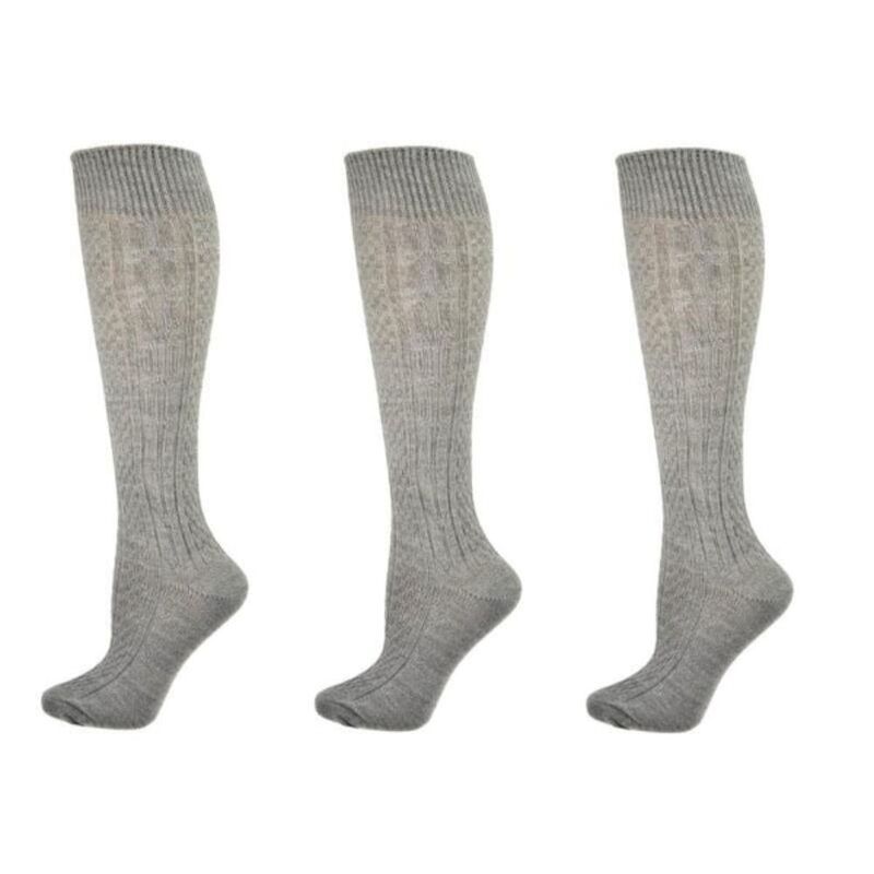 ウェアシエラ レディース アンダーウェア 靴下 アクリル ニット WEAR SIERRA Classicable Knit Acrylic Knee High Socks 3 Pair Pack He