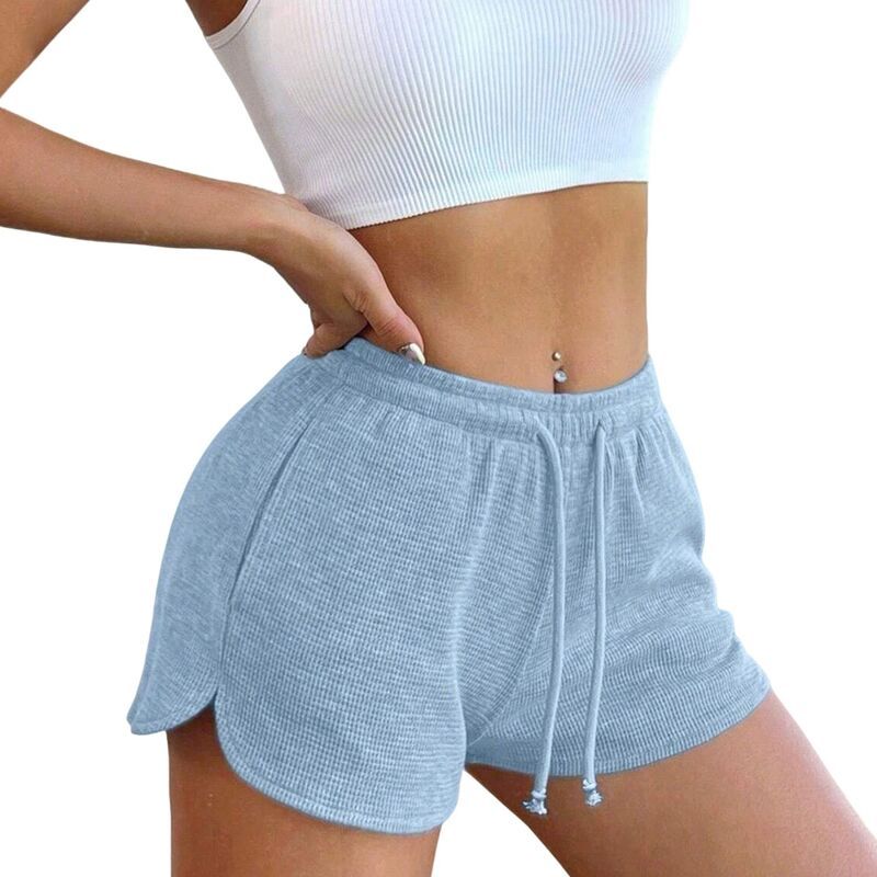 エリートスピリット レディース ボトムス ハーフパンツ・ショーツ ショートパンツ ニット EliteSpirit Womens Waffle Knit Elastic Drawstring High