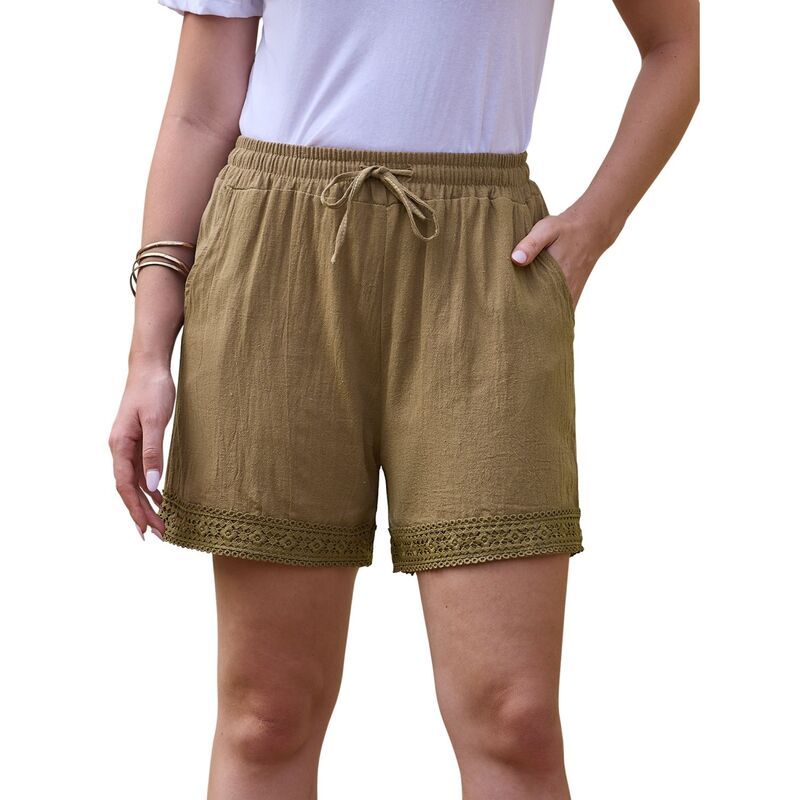 インスパイア シック レディース ボトムス ハーフパンツ・ショーツ ワイドレッグ ショートパンツ INSPIRE CHIC Womens Casual Summer Elastic High Wais