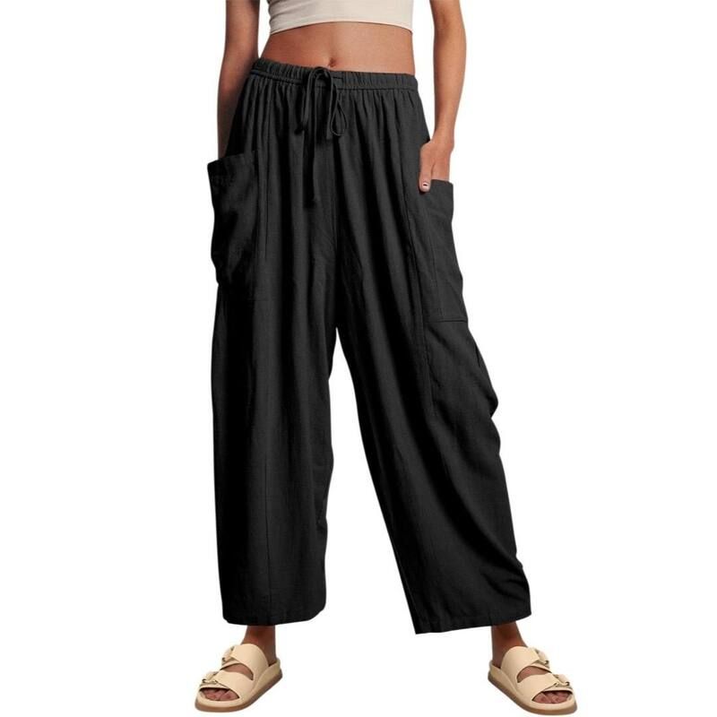 イエスファッション レディース ボトムス カジュアルパンツ ワイドレッグ Yesfashion Womens Wide Leg Casualoose Drawstring Flowy Beach Pa