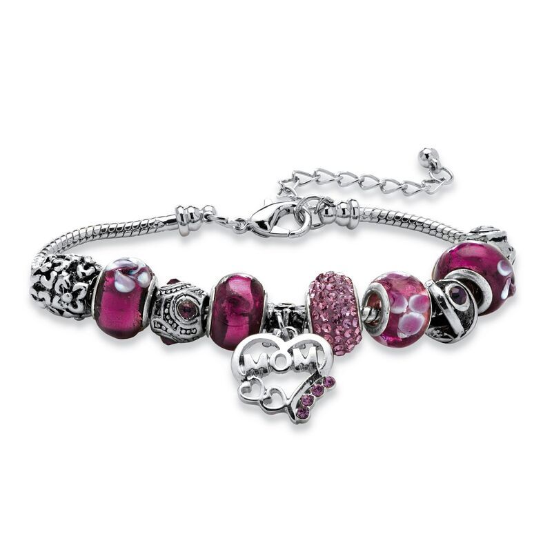 パームビーチジュエリー レディース アクセサリー ブレスレット・バングル・アンクレット PalmBeach Jewelry Purple Crystal BaliStyle Beaded Mom Ch