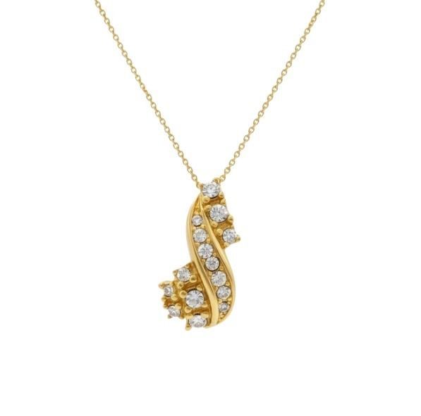 Christian Dior ディオール ネックレス ゴールド系 メタル ラインストーン レディース 超美品