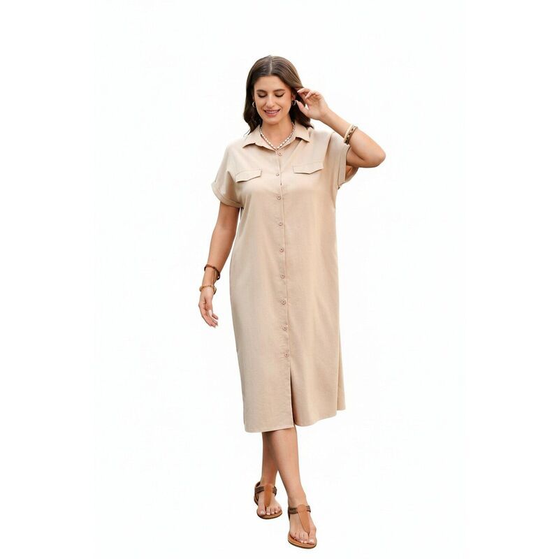ジーグー レディース トップス ワンピース ミディ シャツ Zeagoo Womens Casual Short Sleeve Loose Tunic Midi Shirt Dress Cover u