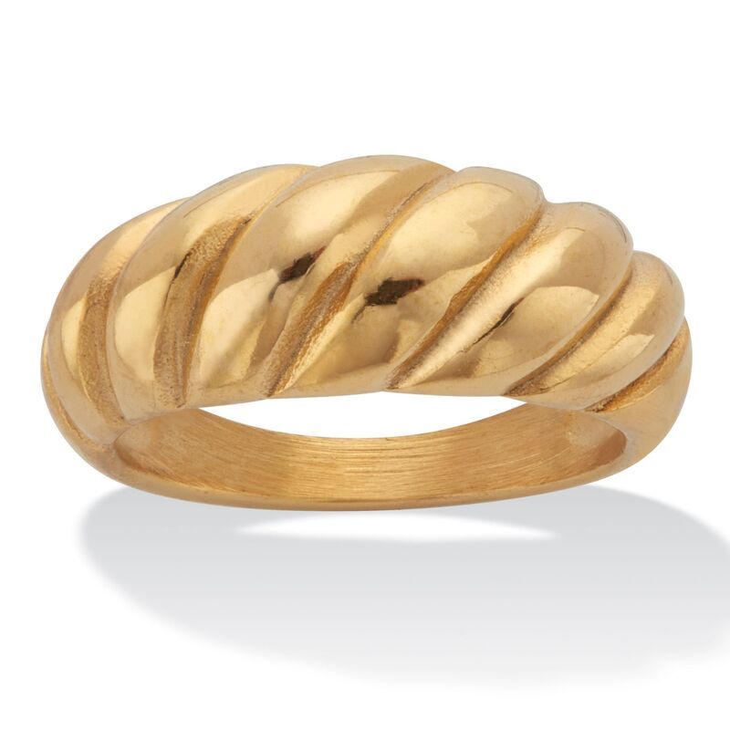 パームビーチジュエリー レディース アクセサリー リング Tシャツ PalmBeach Jewelry Shrimp Style Gold IonPlated Stainlessteel Ring Y