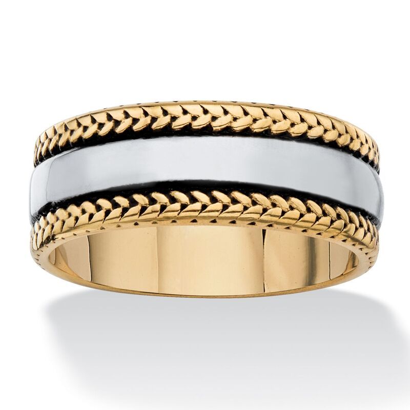 パームビーチジュエリー レディース アクセサリー リング Tシャツ PalmBeach Jewelry Mens TwoTone Gold IonPlated Antiqued Stainlesste