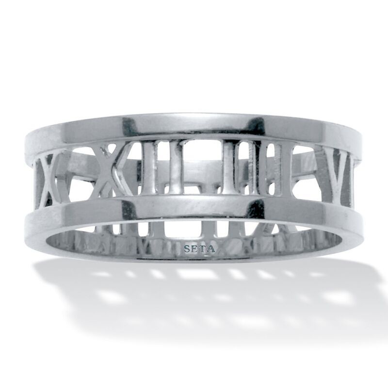 パームビーチジュエリー レディース アクセサリー リング Tシャツ PalmBeach Jewelry Romanumeral Stainlessteel Ring White ホワイト