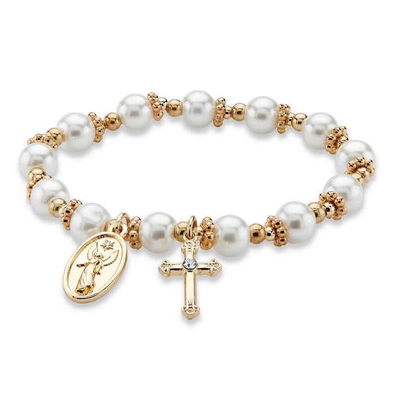 パームビーチジュエリー レディース アクセサリー ブレスレット・バングル・アンクレット PalmBeach Jewelry Round Simulated Pearl and Beaded Relig