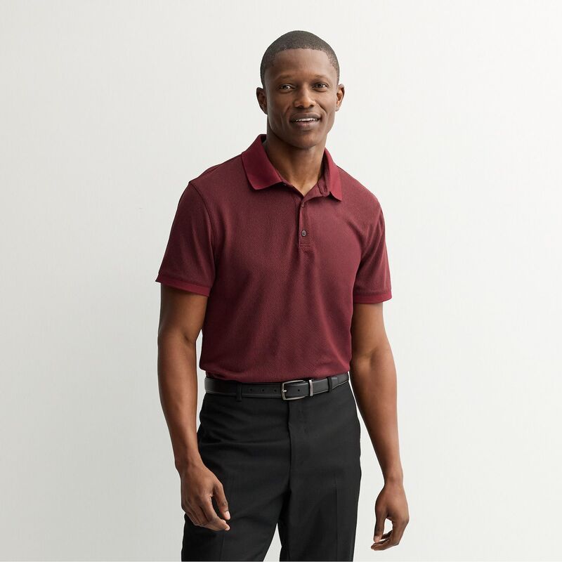 アプトナイン レディース トップス Tシャツ ポロシャツ Mens Apt 9 Jacquard Tipped Polo Burgundy バーガンディ