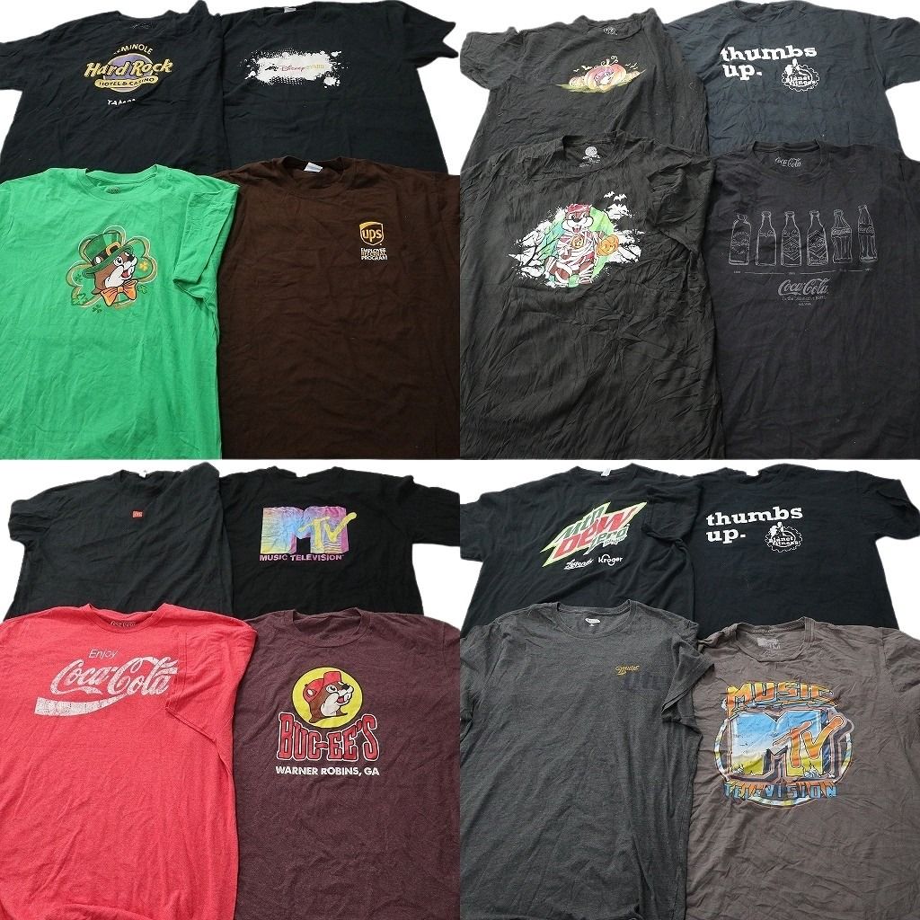 古着卸 まとめ売り 企業 Tシャツ 16枚セット ( メンズ XL ) UPS バッキーズ ハードロックカフェ マウンテンデュー M-TV 中古 古着 NF2187