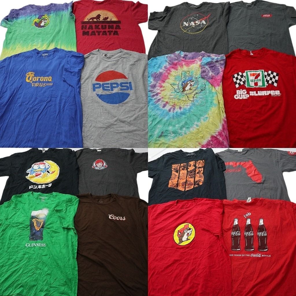 古着卸 まとめ売り 企業 Tシャツ 16枚セット ( メンズ L/XL ) バッキーズ ペプシ コカ・コーラ ドン・キホーテ 中古 古着 NF2188