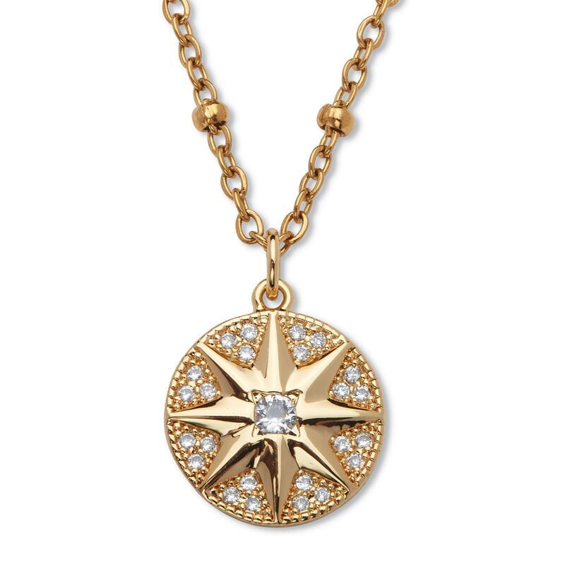 パームビーチジュエリー レディース アクセサリー ネックレス・チョーカー・ペンダントトップ Tシャツ PalmBeach Jewelry Crystal Gold IonPlated Stainles