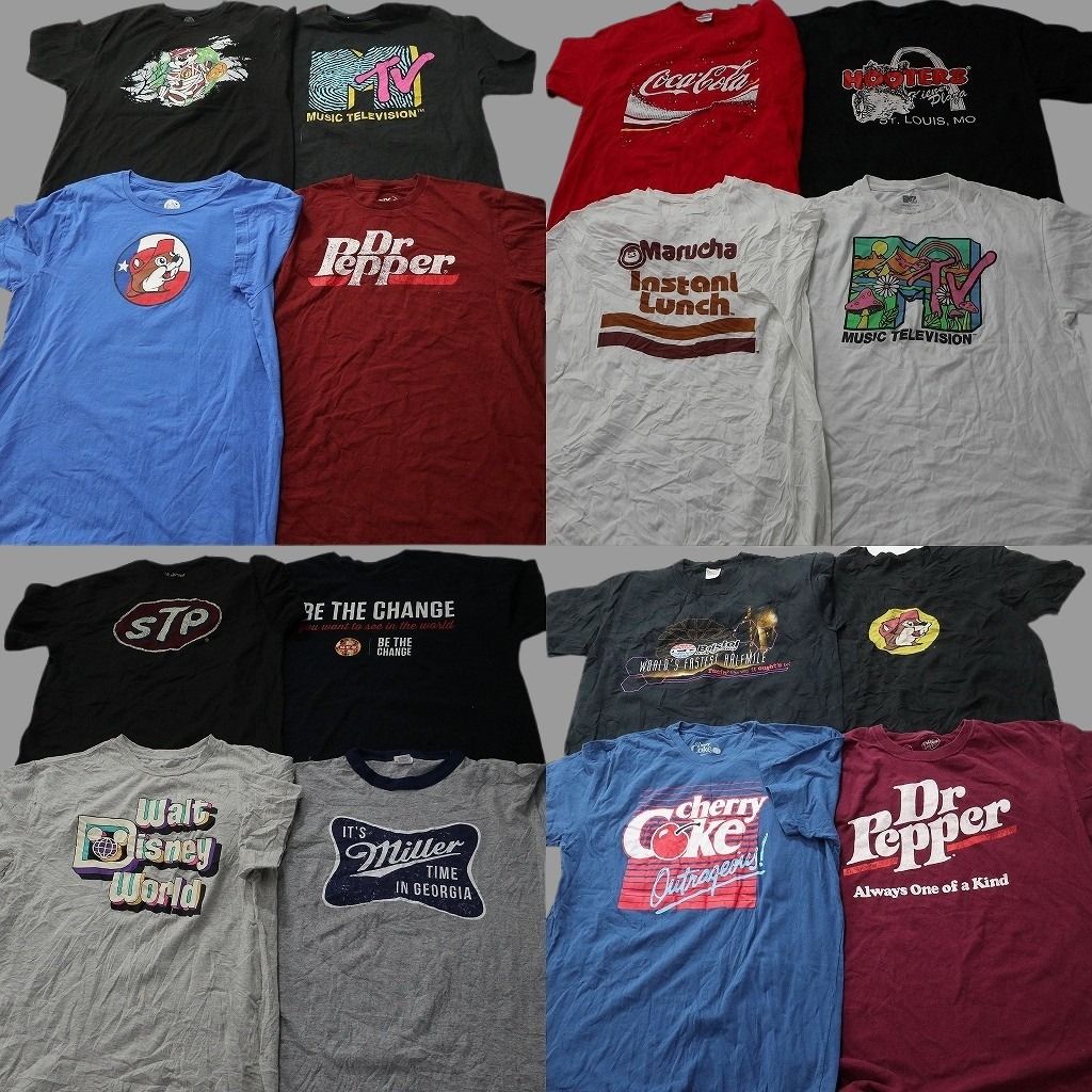 古着卸 まとめ売り 企業 Tシャツ 16枚セット ( メンズ L ) ドクターペッパー バッキーズ フーターズ コカ・コーラ 中古 古着 NF2190