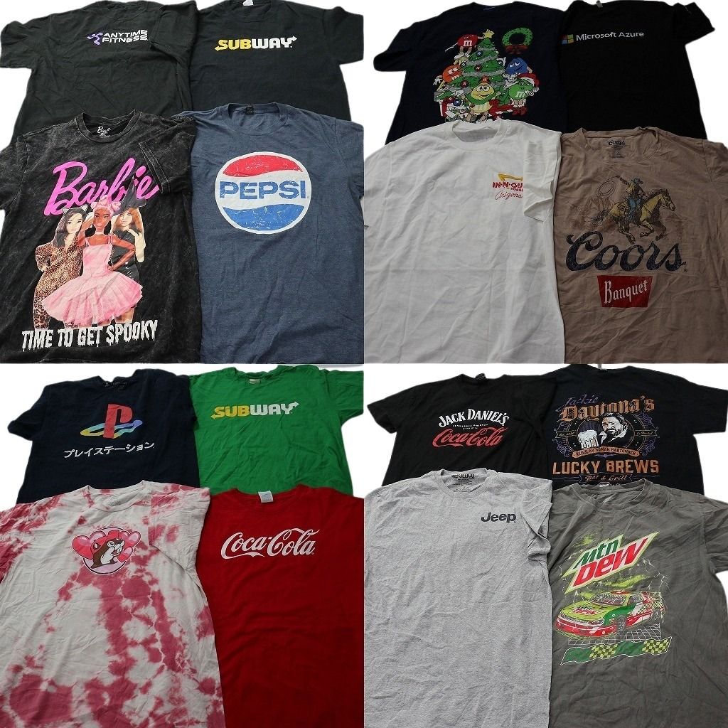古着卸 まとめ売り 企業 Tシャツ 16枚セット ( メンズ L ) ペプシ サブウェイ マウンテンデュー コカ・コーラ バッキーズ 中古 古着 NF2193