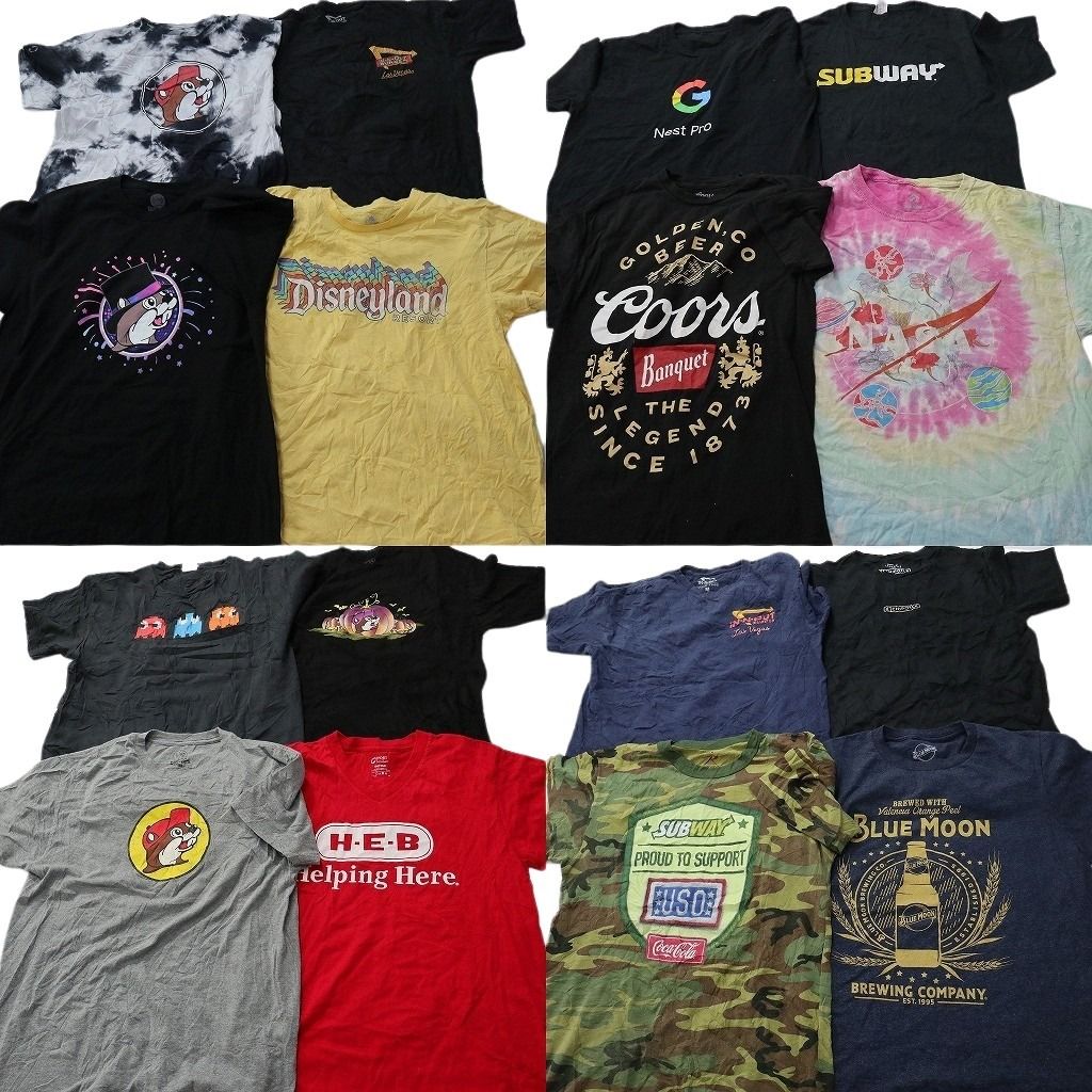 古着卸 まとめ売り 企業 Tシャツ 16枚セット ( メンズ M ) バッキーズ サブウェイ NASA イン・アウト・アンド・バーガー 中古 古着 NF2195