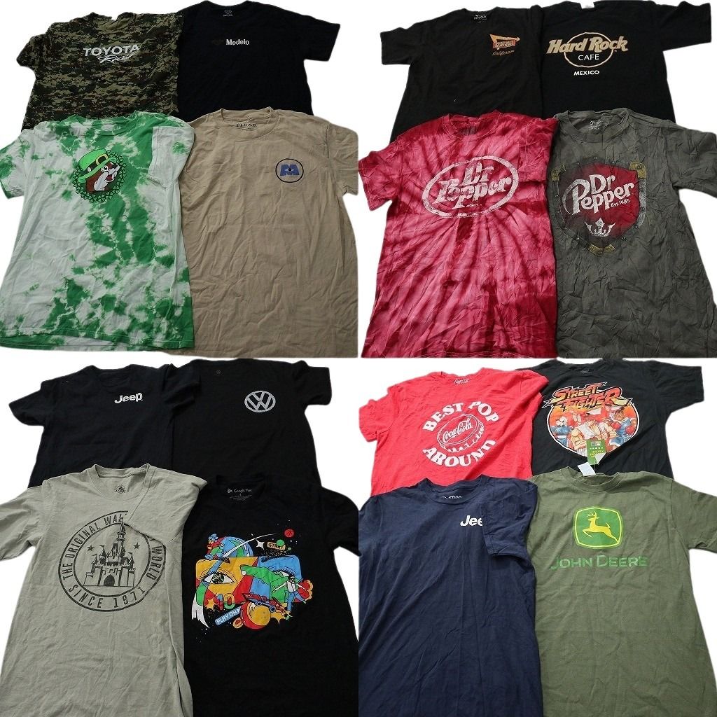 古着卸 まとめ売り 企業 Tシャツ 16枚セット ( メンズ S/M ) TOYOTA バッキーズ JEEP デッドストック 中古 古着 NF2199