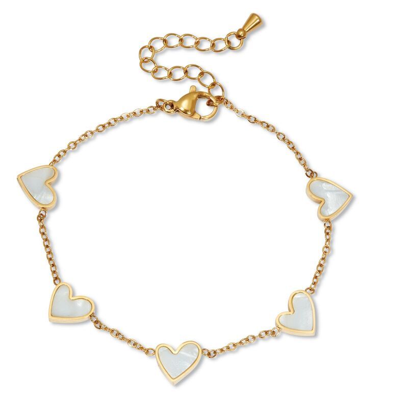 パームビーチジュエリー レディース アクセサリー ブレスレット・バングル・アンクレット Tシャツ PalmBeach Jewelry Mother of Pearl Gold IonPlated St