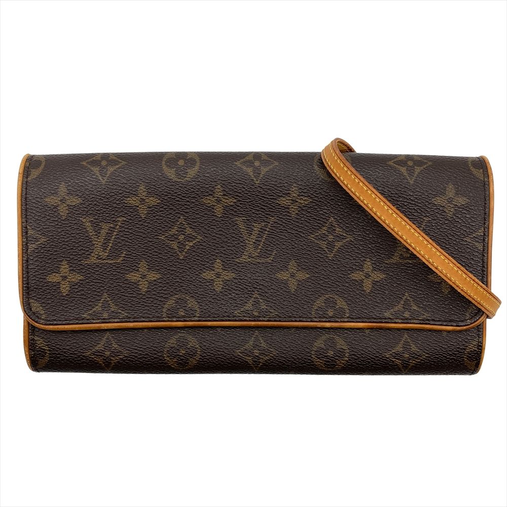 ルイヴィトン LOUIS VUITTON ポシェット ツインGM ポシェット モノグラム キャンバス M51852 ブラウン FL0071【中古】