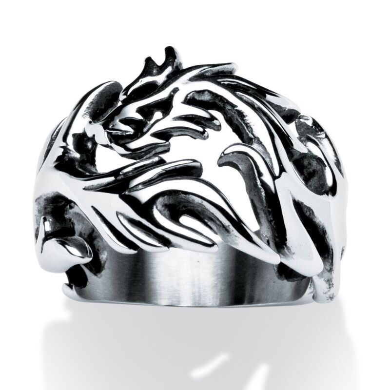 パームビーチジュエリー レディース アクセサリー リング カットアウト Tシャツ PalmBeach Jewelry Mens Dragon Cutout Ring in Stainlessteel