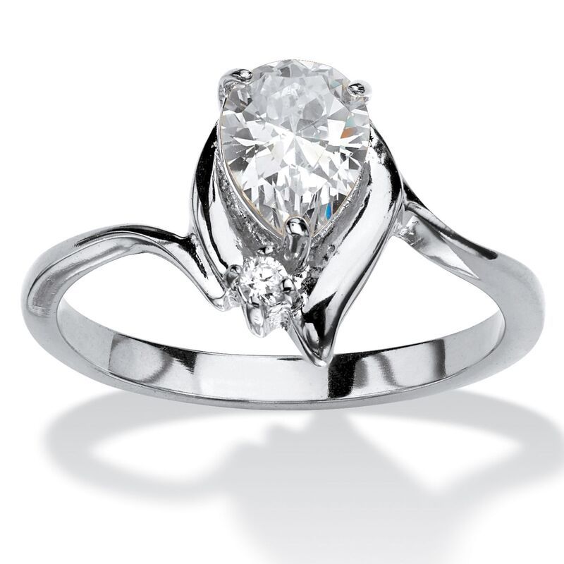 パームビーチジュエリー レディース アクセサリー リング PalmBeach Jewelry Simulated Birthstone and Crystal Silvertone Ring Apri