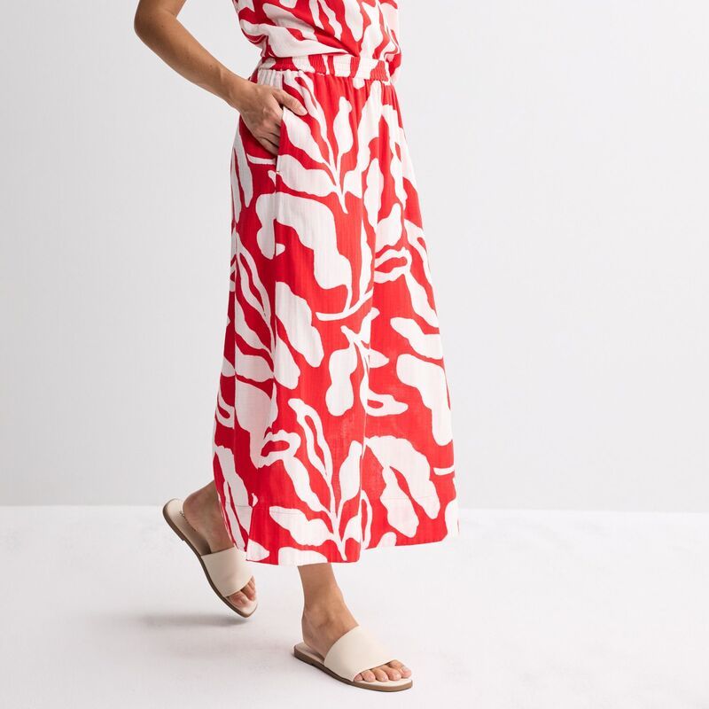 ソノマ レディース ボトムスカート マキシ Womensonoma Goods For Life Breezy Gauze Maxi Skirt Red Tan Leaf レッド