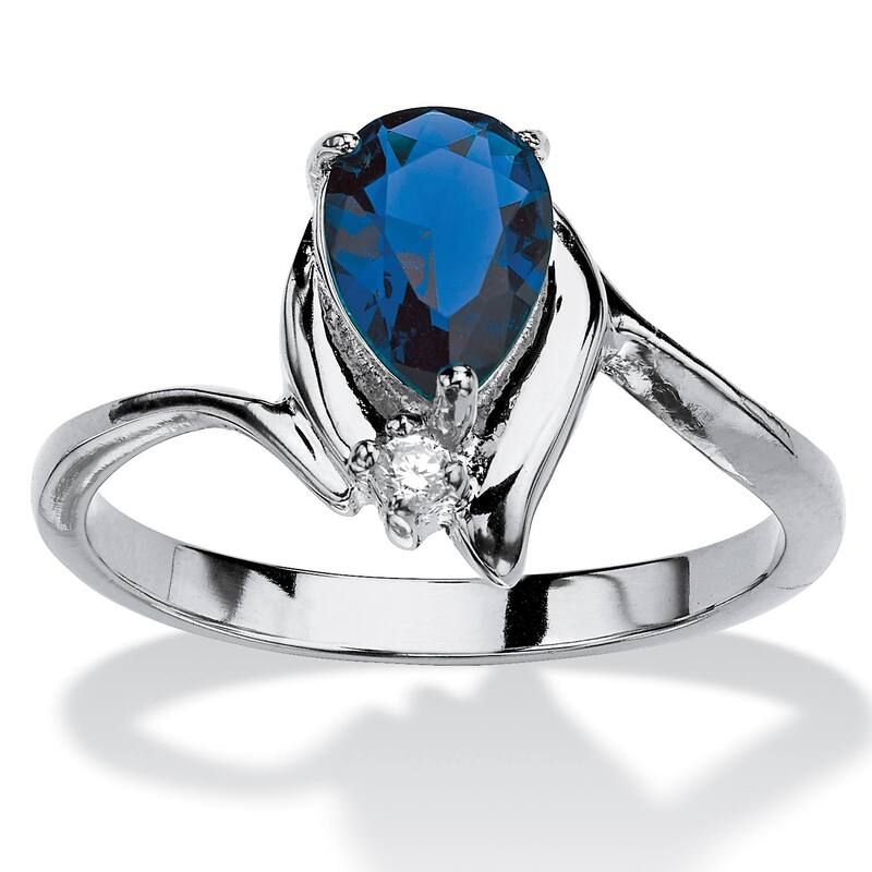 パームビーチジュエリー レディース アクセサリー リング PalmBeach Jewelry Simulated Birthstone and Crystal Silvertone Ring Sept